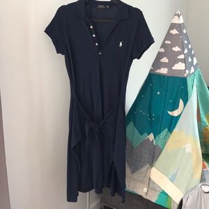 Polo navy blue midi dress